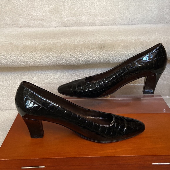thomas wallace leather croc embossed pumps 8.5 N - Picture 2 of 12